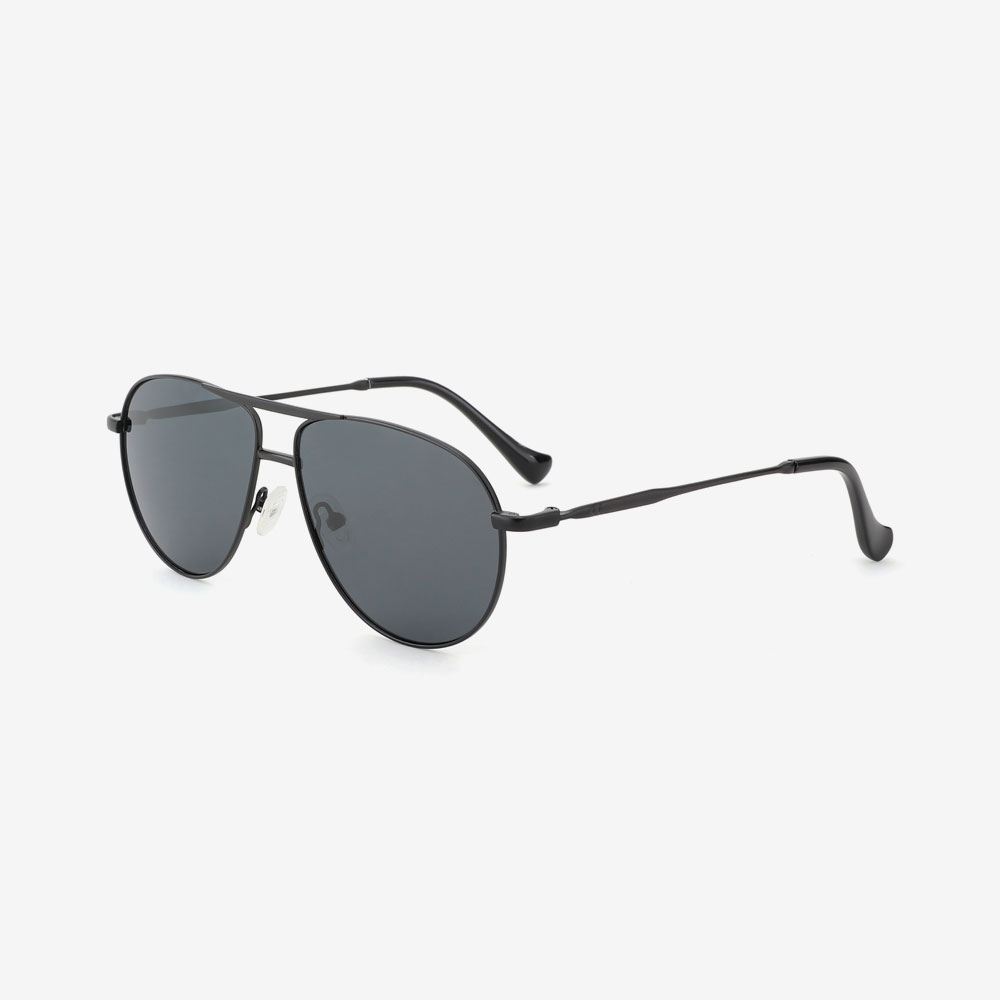 Manis Taylor Black Unisex Polarized Metal Sunglasses