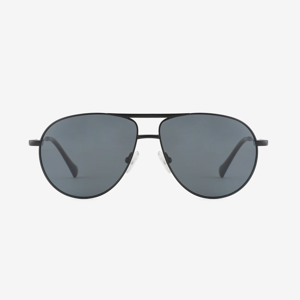 Manis Taylor Black Unisex Polarized Metal Sunglasses