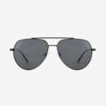Folsom Black Polarized Aviator Sunglasses
